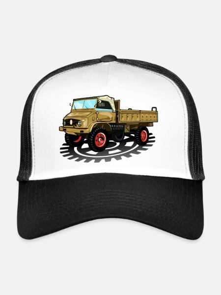 Unimog - Oldtimer - Offroad - Universal motor device - Trucker Cap - white/black - Front