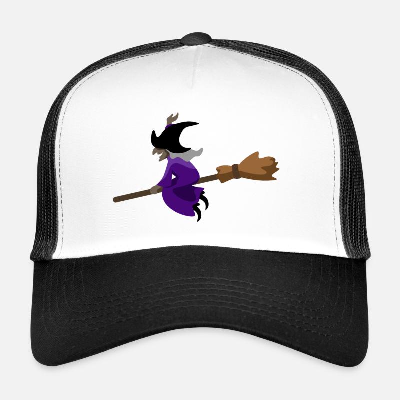 Hexe fliegt auf dem Besen Trucker Cap
