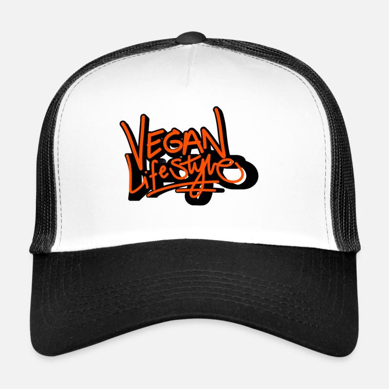 Mode de vie végétalien - Casquette trucker  - blanc/noir