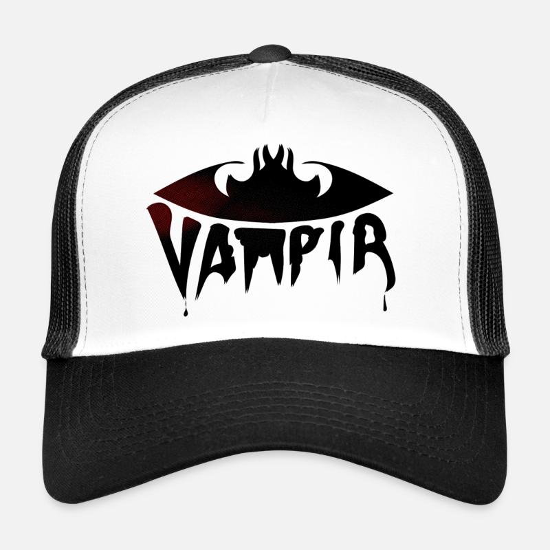 Vampir - Trucker Cap - Weiß/Schwarz