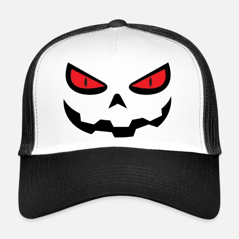 Jack o lantern pumpkin face evil smile fun Trucker Cap
