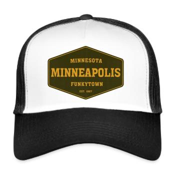 Minneapolis - Casquette trucker  - blanc/noir - Devant