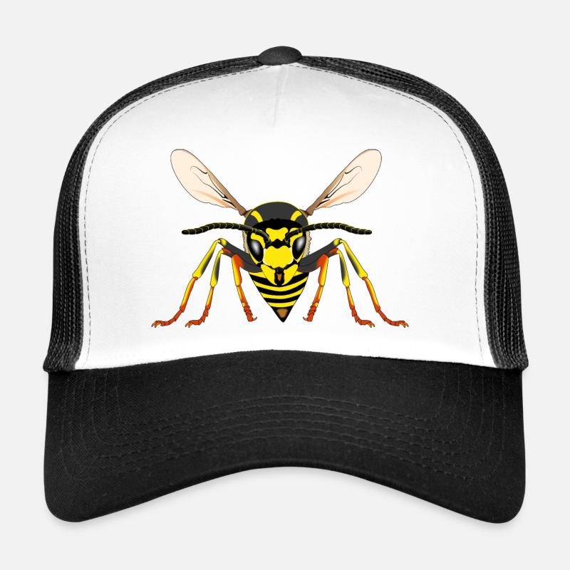 Wespe von vorne - Trucker Cap - Weiß/Schwarz