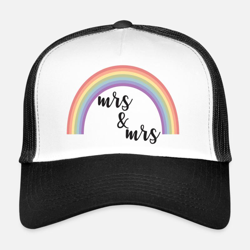 Rainbow Stripes Mrs et Mrs Casquette trucker 