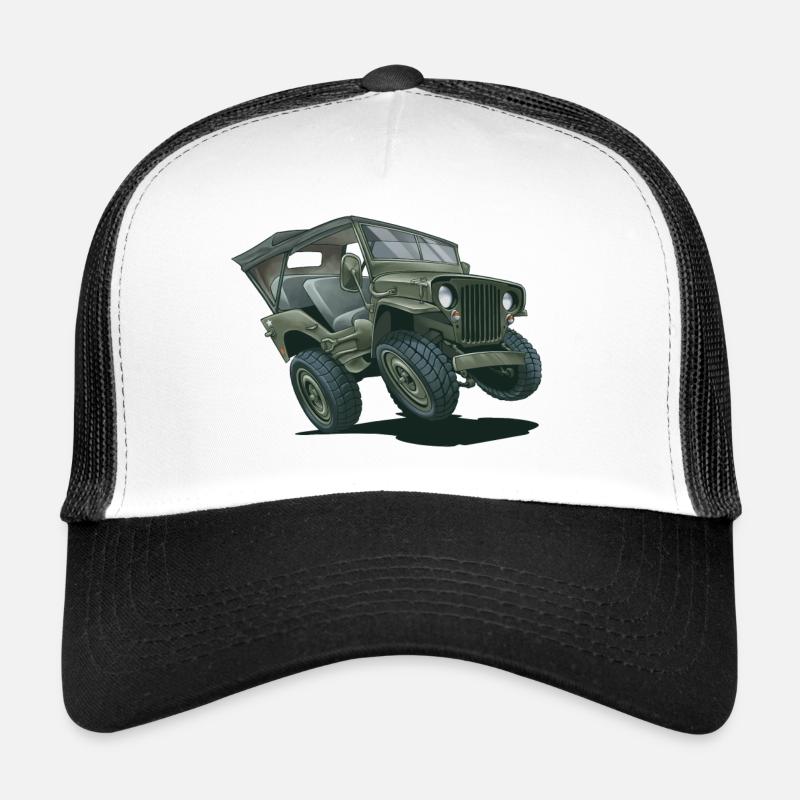 Willys MB Offroader 4x4 ROOFTOP Oldtimer Us Army Casquette trucker 