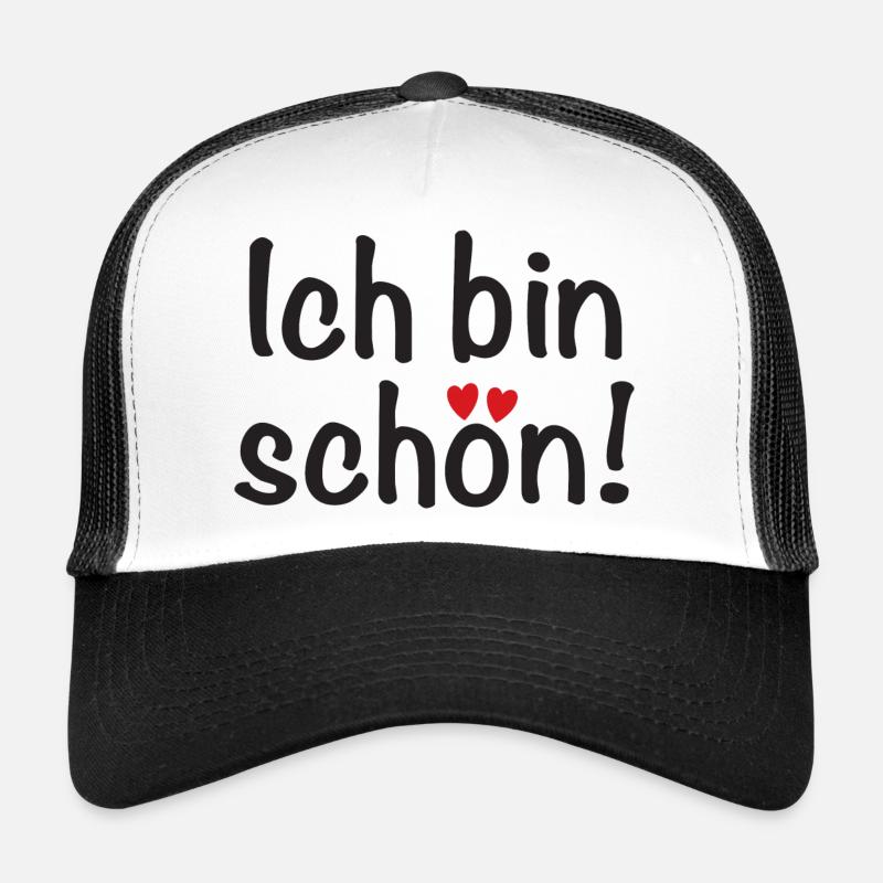 Ich bin schön! - Trucker Cap - Weiß/Schwarz