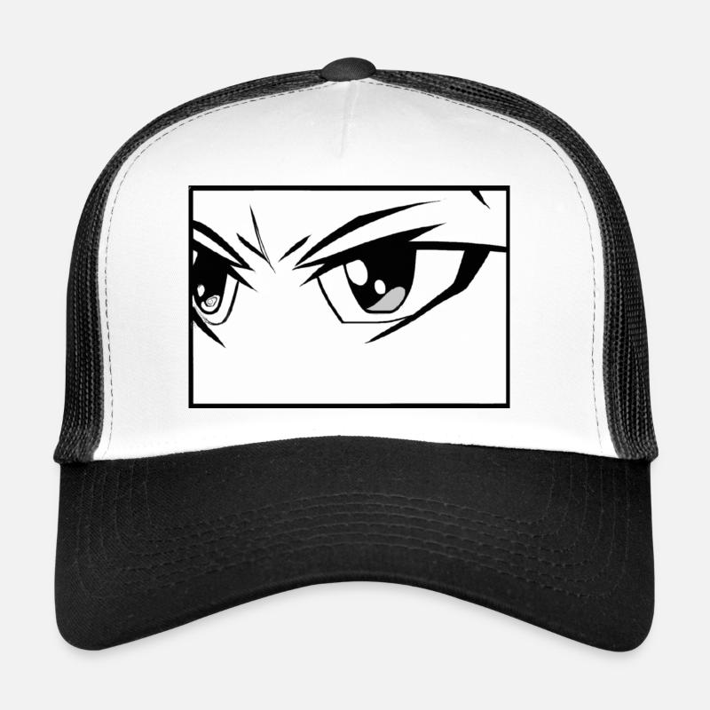Anime Eyes in Black and White Trucker Cap