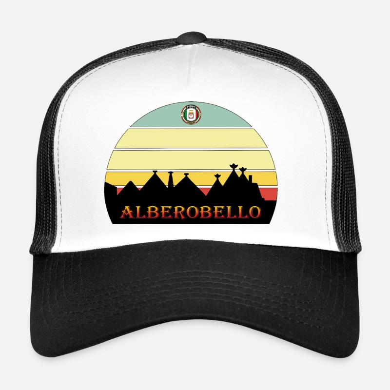 Alberobello trulli Apulien - Trucker Cap - Weiß/Schwarz