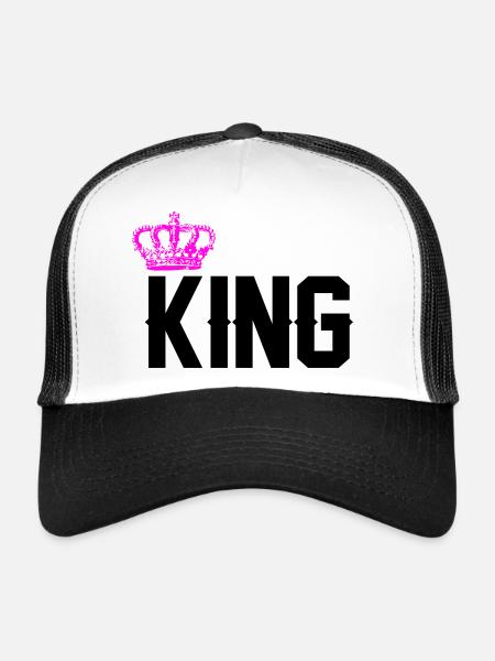 Roi - Casquette trucker  - blanc/noir - Devant