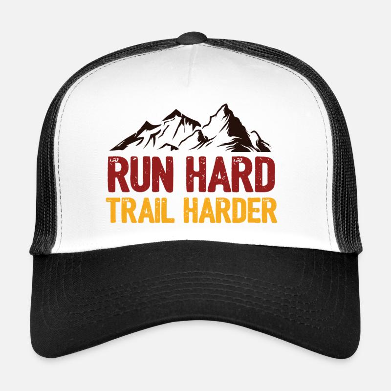 Laufen Sie hart. Härterer Trail. - Trucker Cap - Weiß/Schwarz
