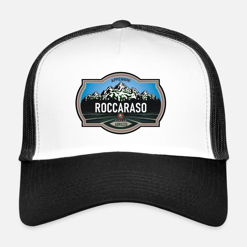 Roccaraso Abruzzes - Casquette trucker  - blanc/noir