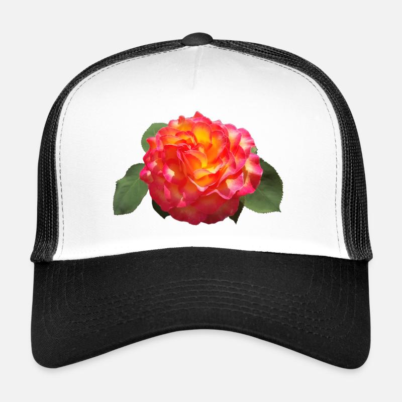 Red SPRING ROSE - Trucker Cap - white/black