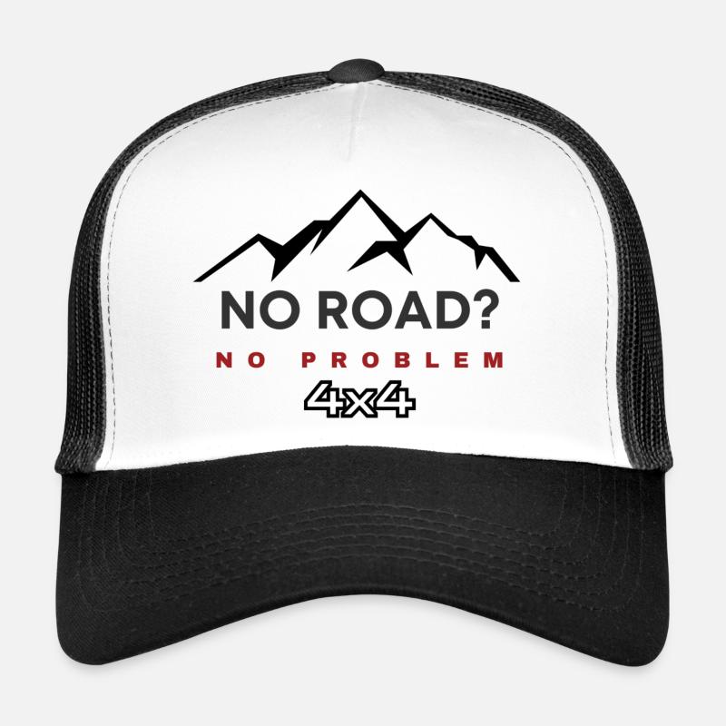 NO ROAD NO PROBLEM 4X4 - Trucker Cap - white/black