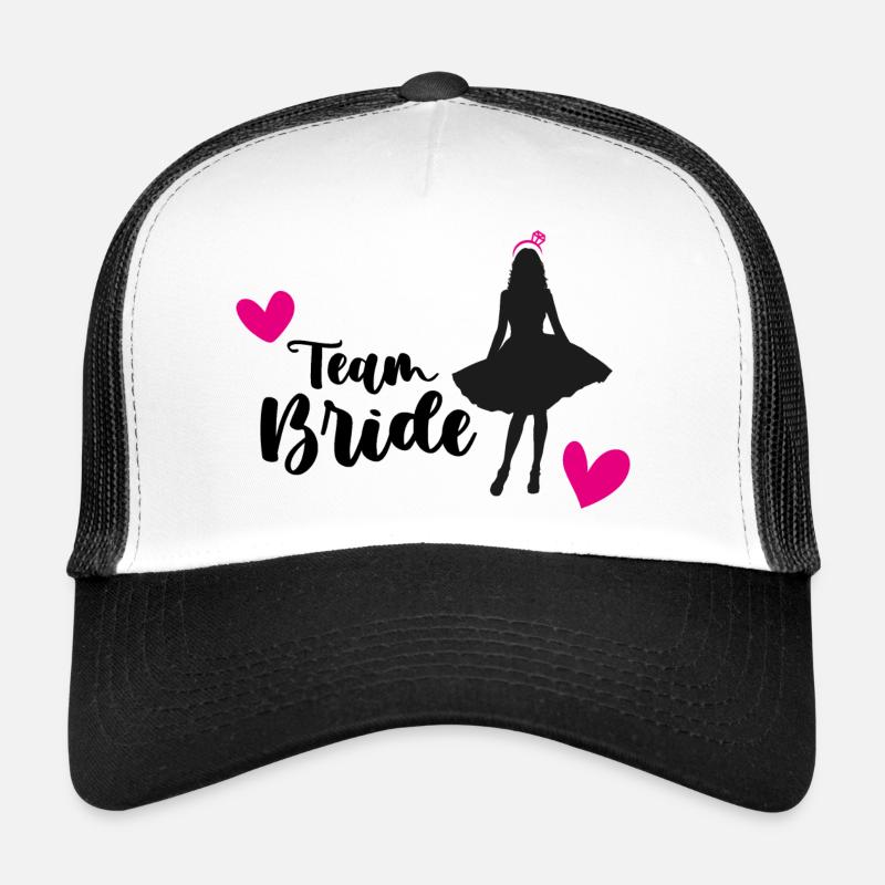 Team Bride, Bride Crew - Trucker Cap - Weiß/Schwarz