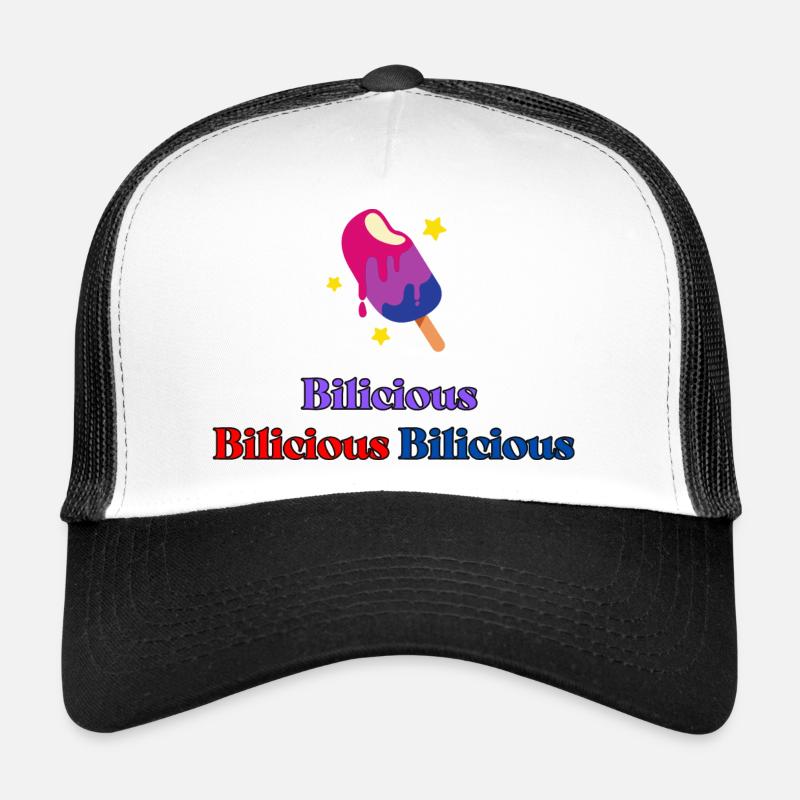 Bilicious - Casquette trucker  - blanc/noir
