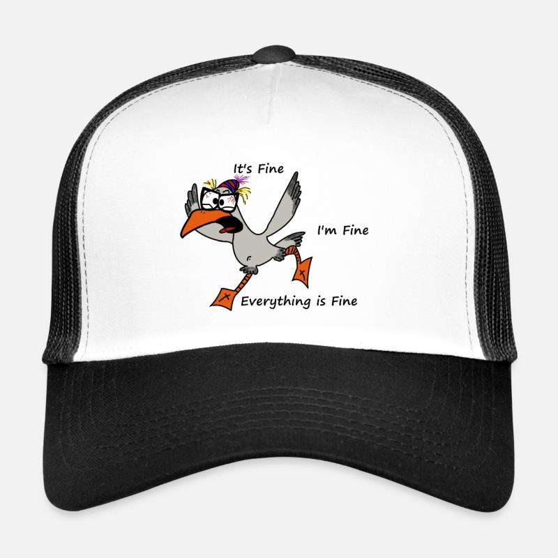 verrückte Möwe - Trucker Cap - Weiß/Schwarz