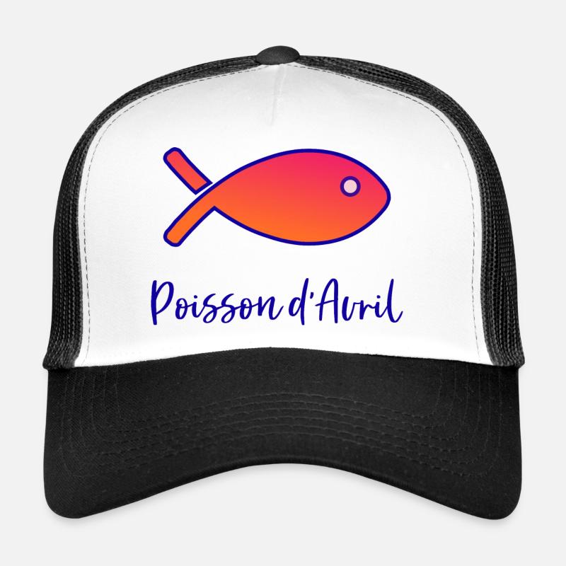 POISSON D'AVRIL - Casquette trucker  - blanc/noir