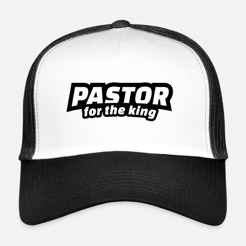 Cadeau pour le pasteur, pour la collection King - Casquette trucker  - blanc/noir