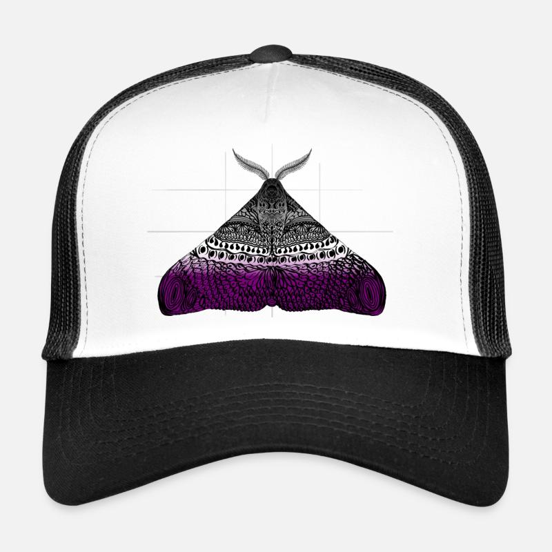 Asexual pride Motte Motiv A - Trucker Cap - Weiß/Schwarz