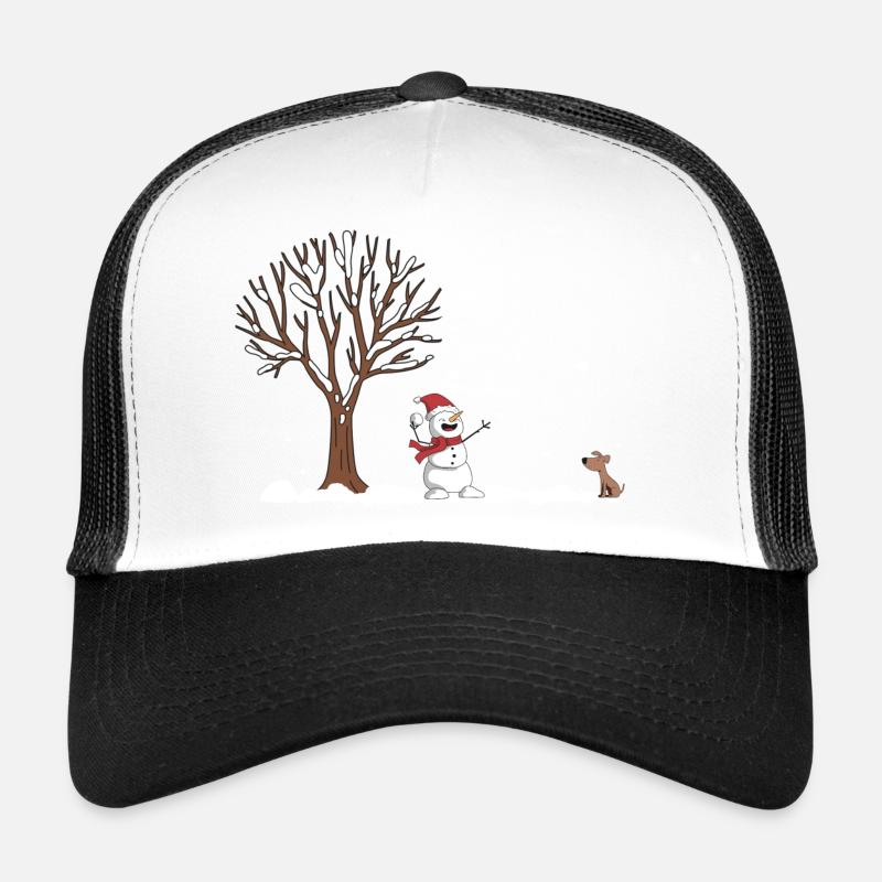Schneemann Illustration Geschenk Trucker Cap