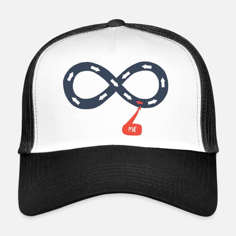 Moi et l'infini, à contre-courant - Casquette trucker - blanc/noir