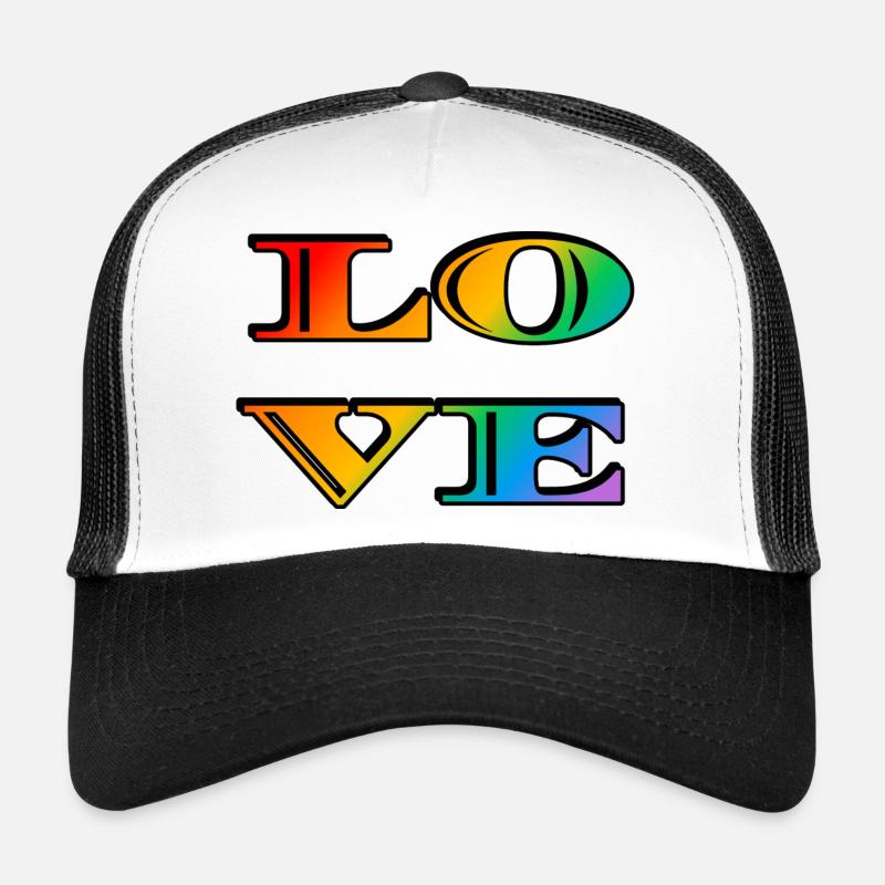 Retro Regenbogen Liebe Trucker Cap