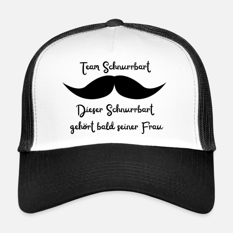 Team Schnurrbart ... gehört bald seiner Frau - Trucker Cap - Weiß/Schwarz