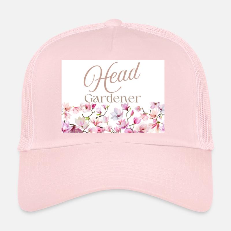 Head Gardener Elegant Script with Floral Border Trucker Cap