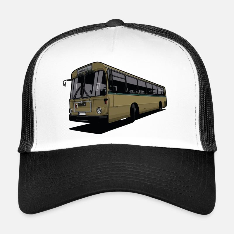Oldtimer Bus // Illustration - Trucker Cap - Weiß/Schwarz
