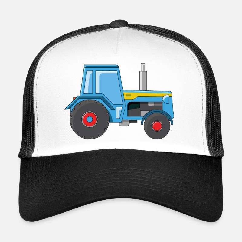 Blaue Traktor Illustration Trucker Cap