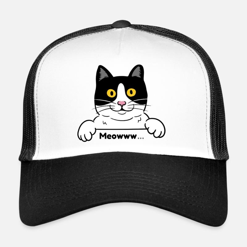 Miau Katze - Trucker Cap - Weiß/Schwarz