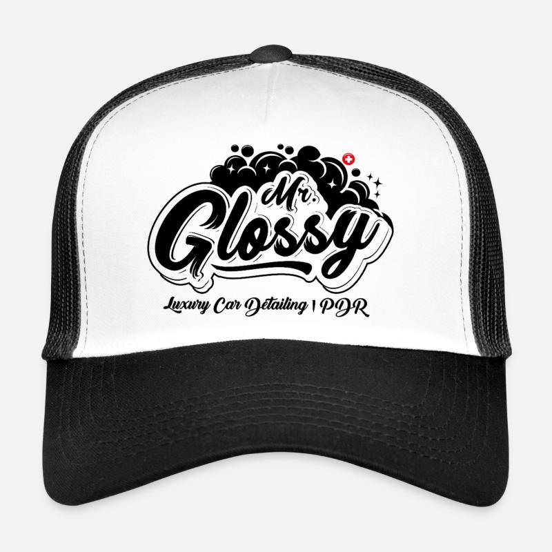 Mr.Glossy with black - Trucker Cap - Weiß/Schwarz
