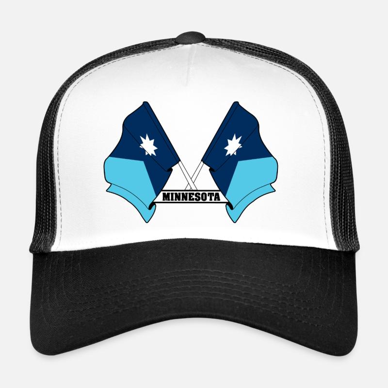 Two flags text MINNESOTA Trucker Cap