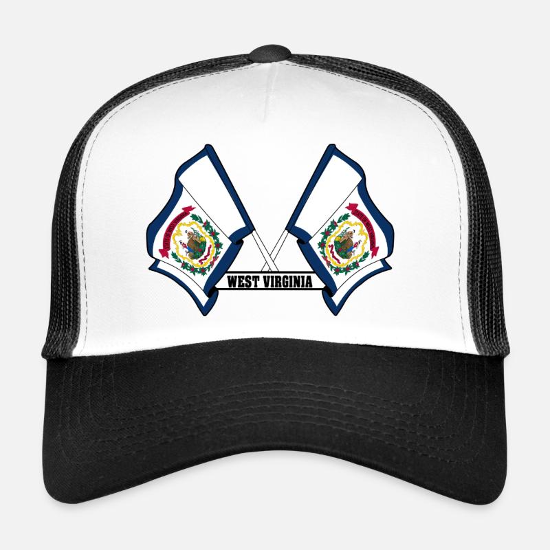Texte à deux drapeaux VIRGINIE OCCIDENTALE Casquette trucker 