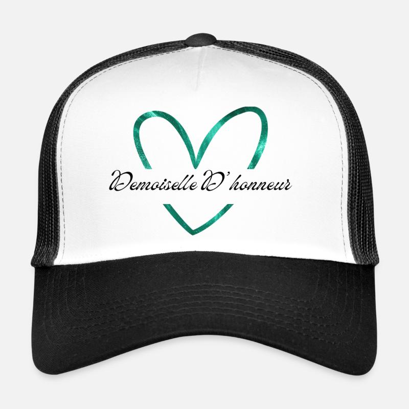 Brautjungfer mit glitzerndem grünem Herz Trucker Cap