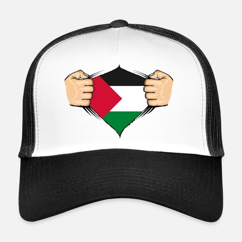 Conception du drapeau de la Palestine Casquette trucker 