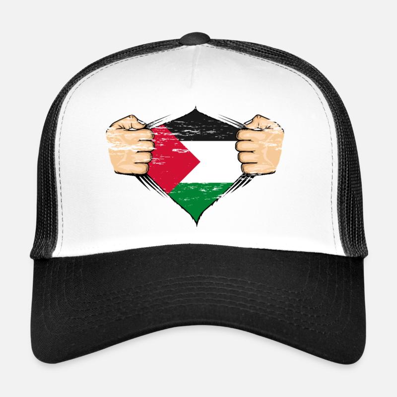 Drapeau de la Palestine Design utilisé Casquette trucker 