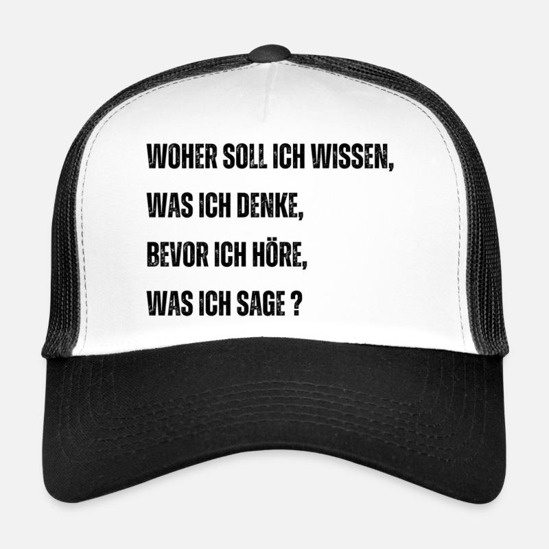 Lebensklischees Hinterfragt - Trucker Cap - Weiß/Schwarz