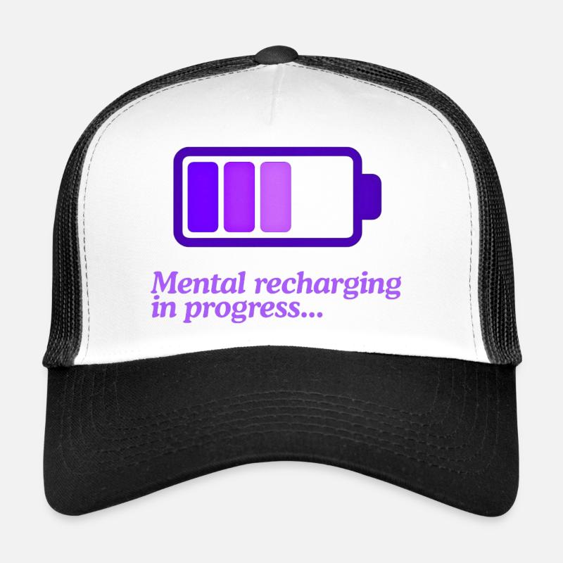 Mind Ladeakku-Symbol - Trucker Cap - Weiß/Schwarz