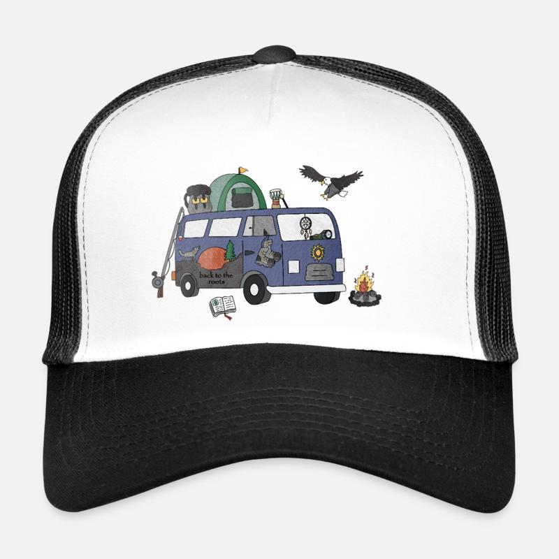 Wild and free Camper - Trucker Cap - Weiß/Schwarz