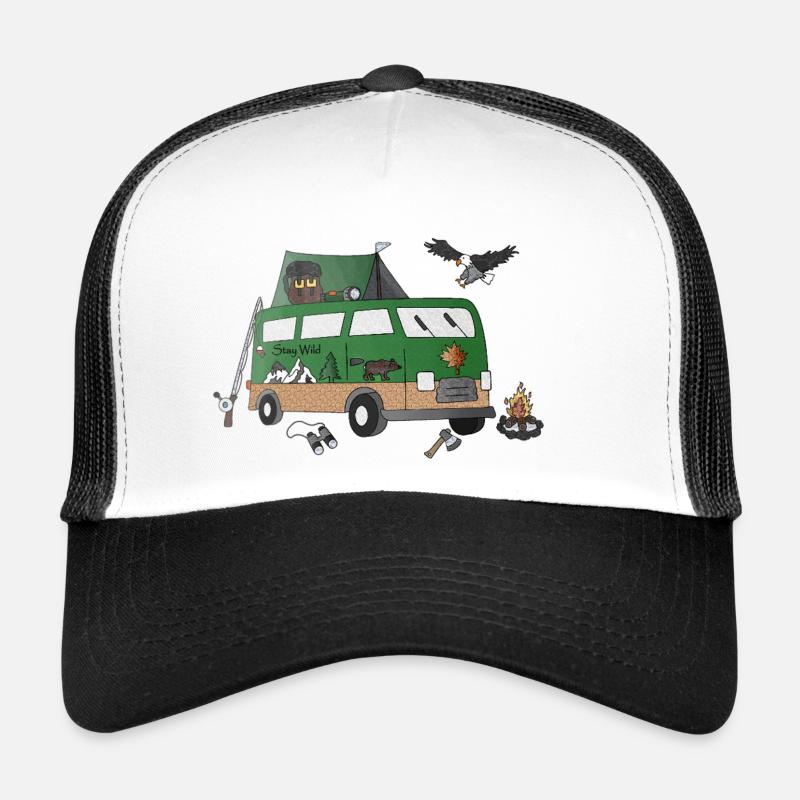 Abenteuer im Gepaeck Camper - Trucker Cap - Weiß/Schwarz