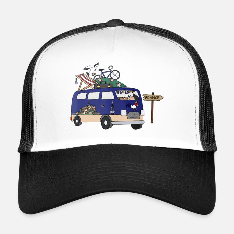 Tour de Camping Camper Frankreich - Trucker Cap - Weiß/Schwarz