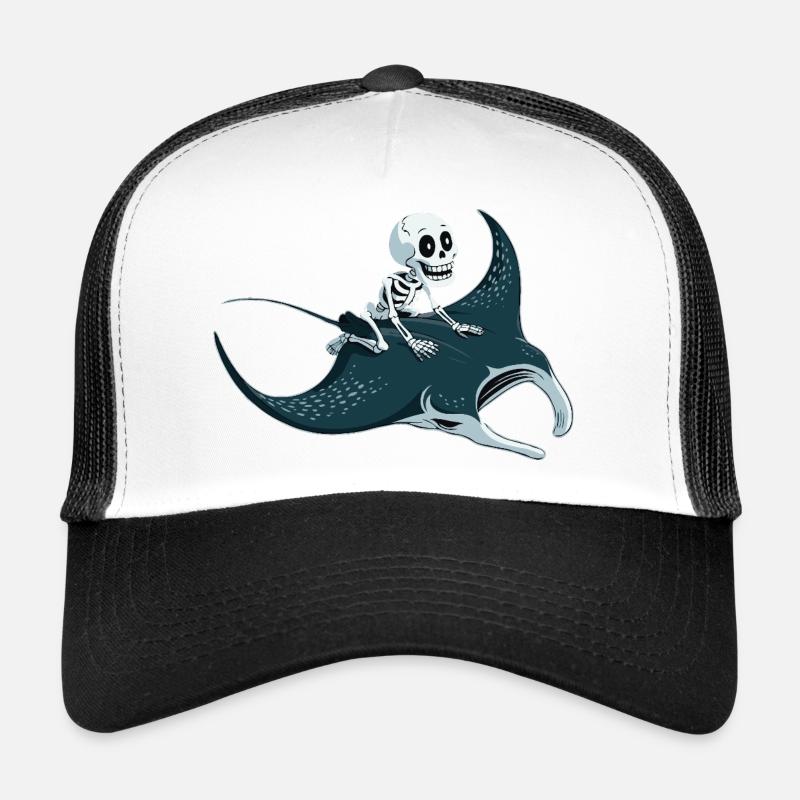 Skelett auf Mantarochen Trucker Cap