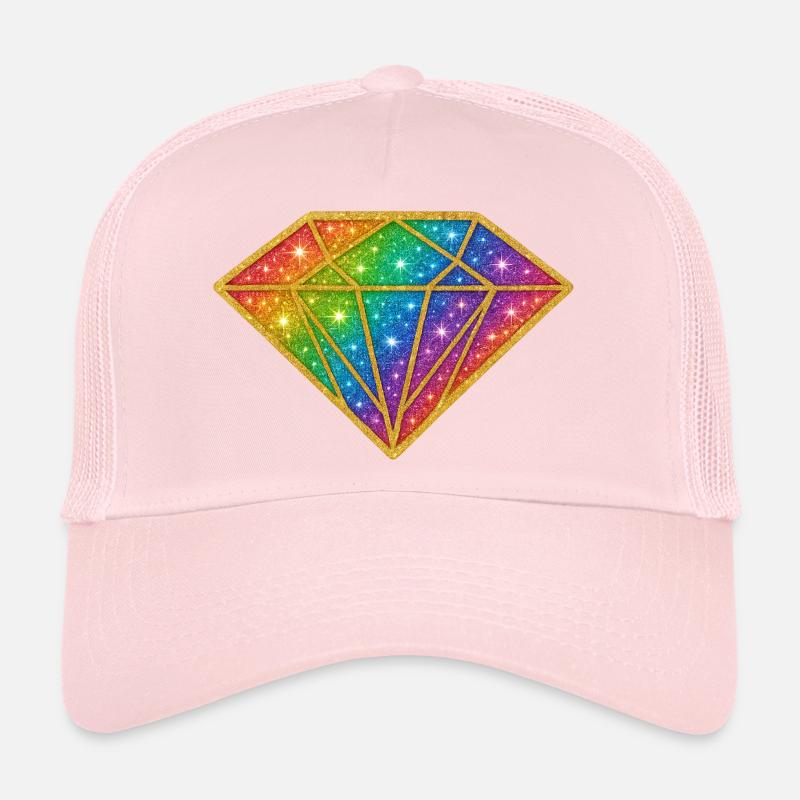 Rainbow Diamond Glitter Trucker Cap