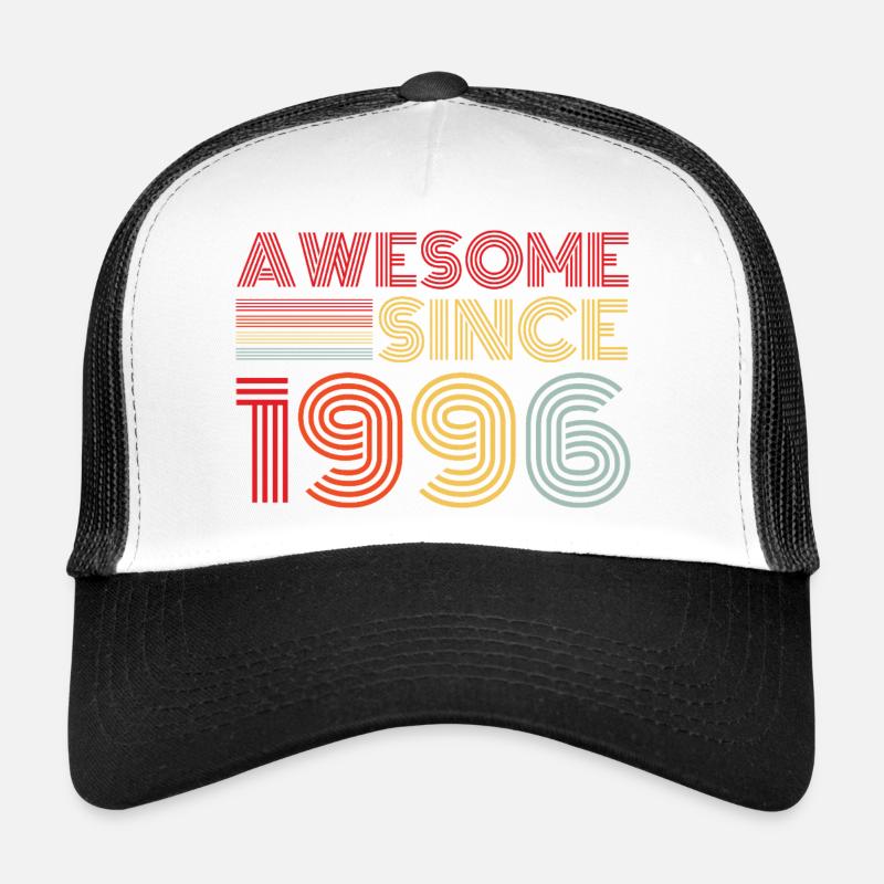 Vintage 1996 Retro 1996 Geburtstagsgeschenk - Trucker Cap - Weiß/Schwarz