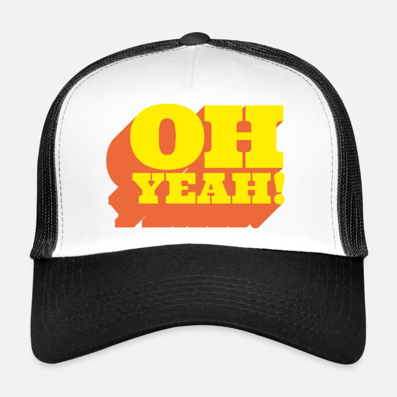 Oh Yeah! Positiver Statement-Spruch im Retro-Look Casquette trucker 