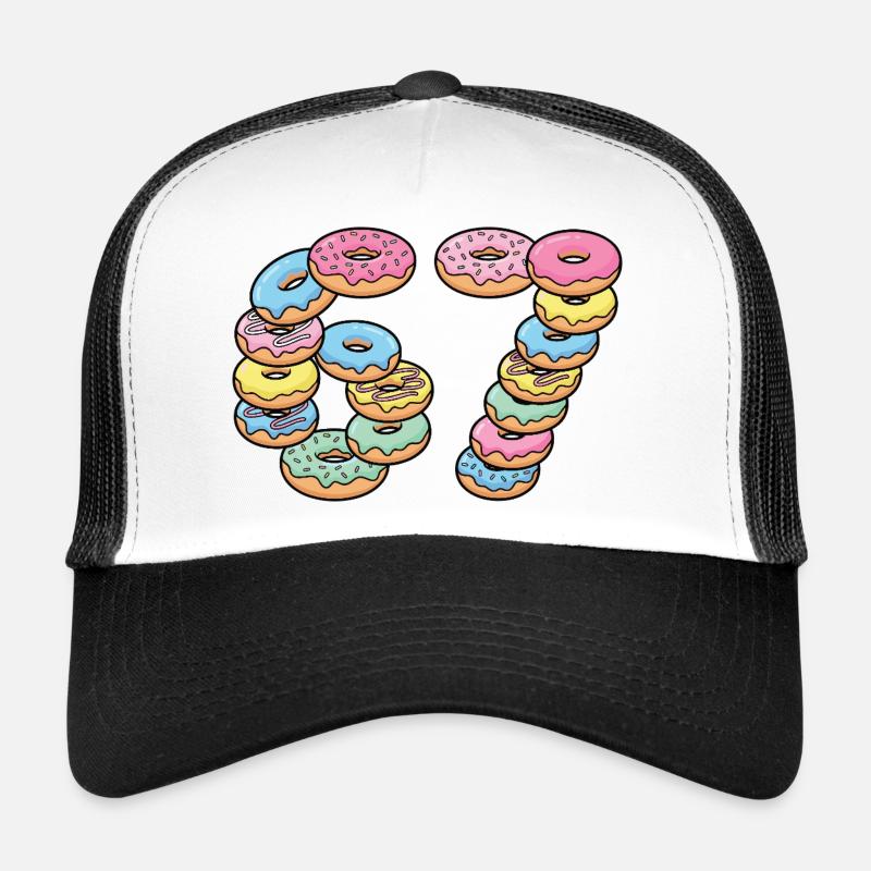 Pastel Donut Stack 67 Pattern - Trucker Cap - white/black