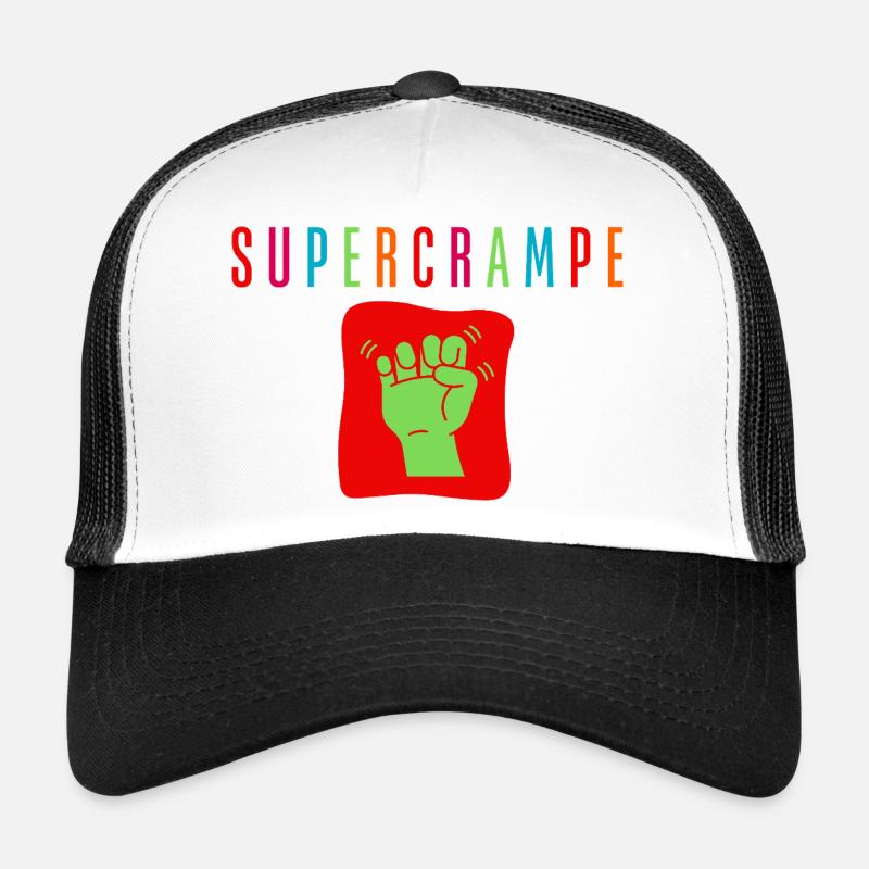 Green fist on multicolored red background - Trucker Cap - white/black
