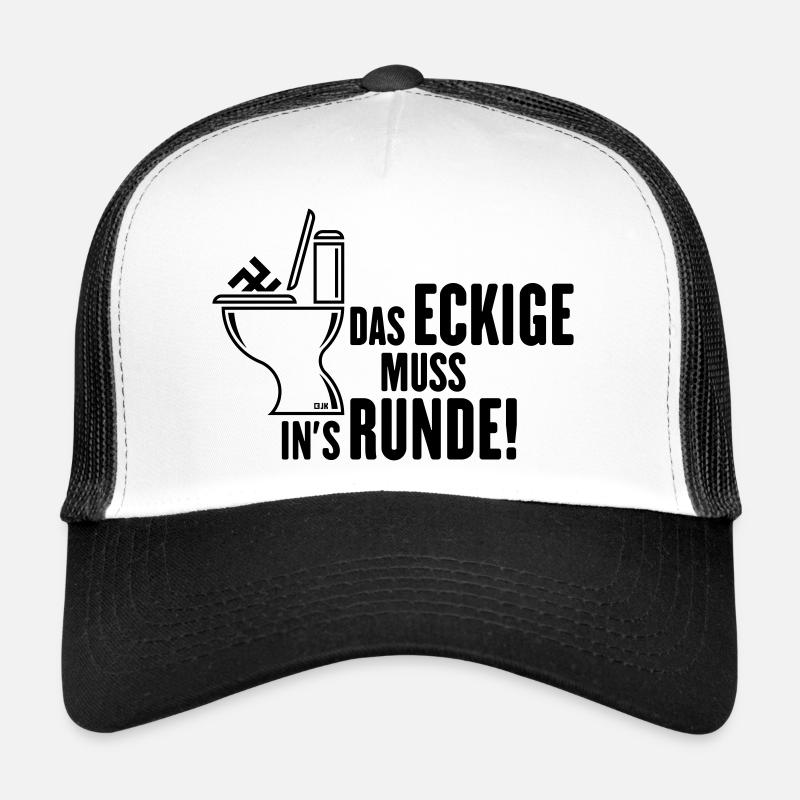 Das Eckige Muss In’s Runde! (Gegen Rechts / Black) Trucker Cap