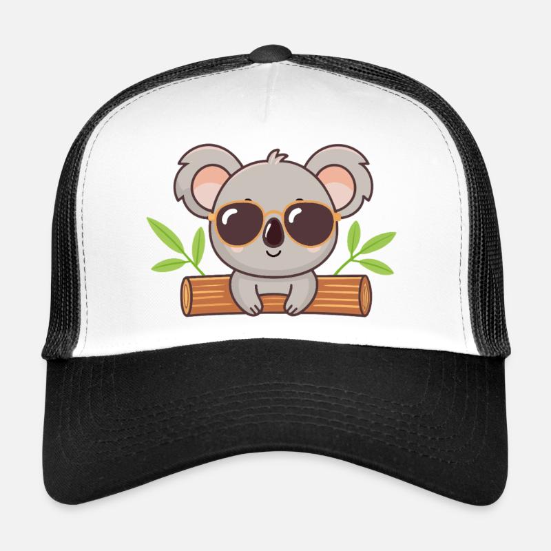 Chic koala on trunk with glasses Trucker Cap